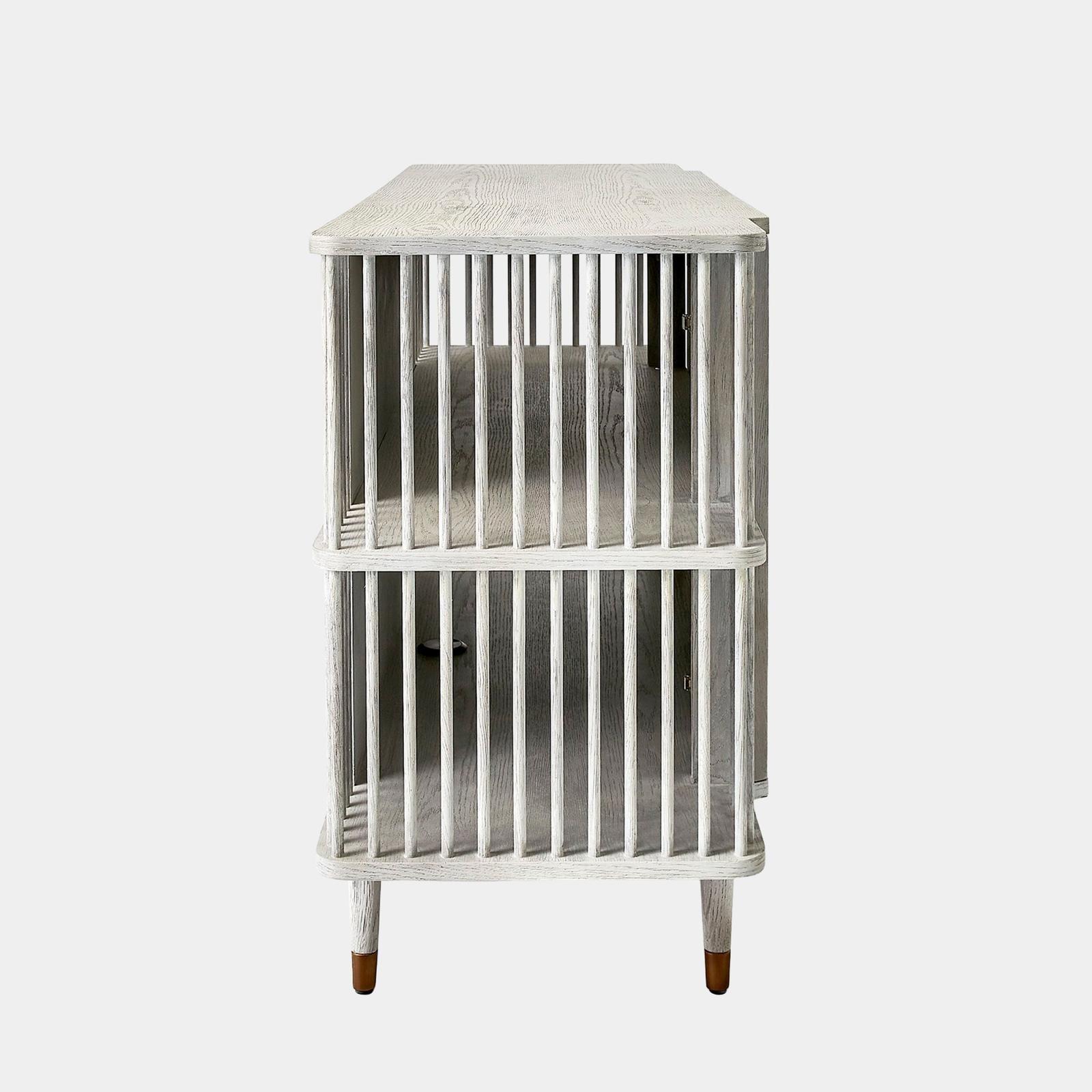 Global Views Arbor Whitewashed Finish Media Cabinet Clearance
