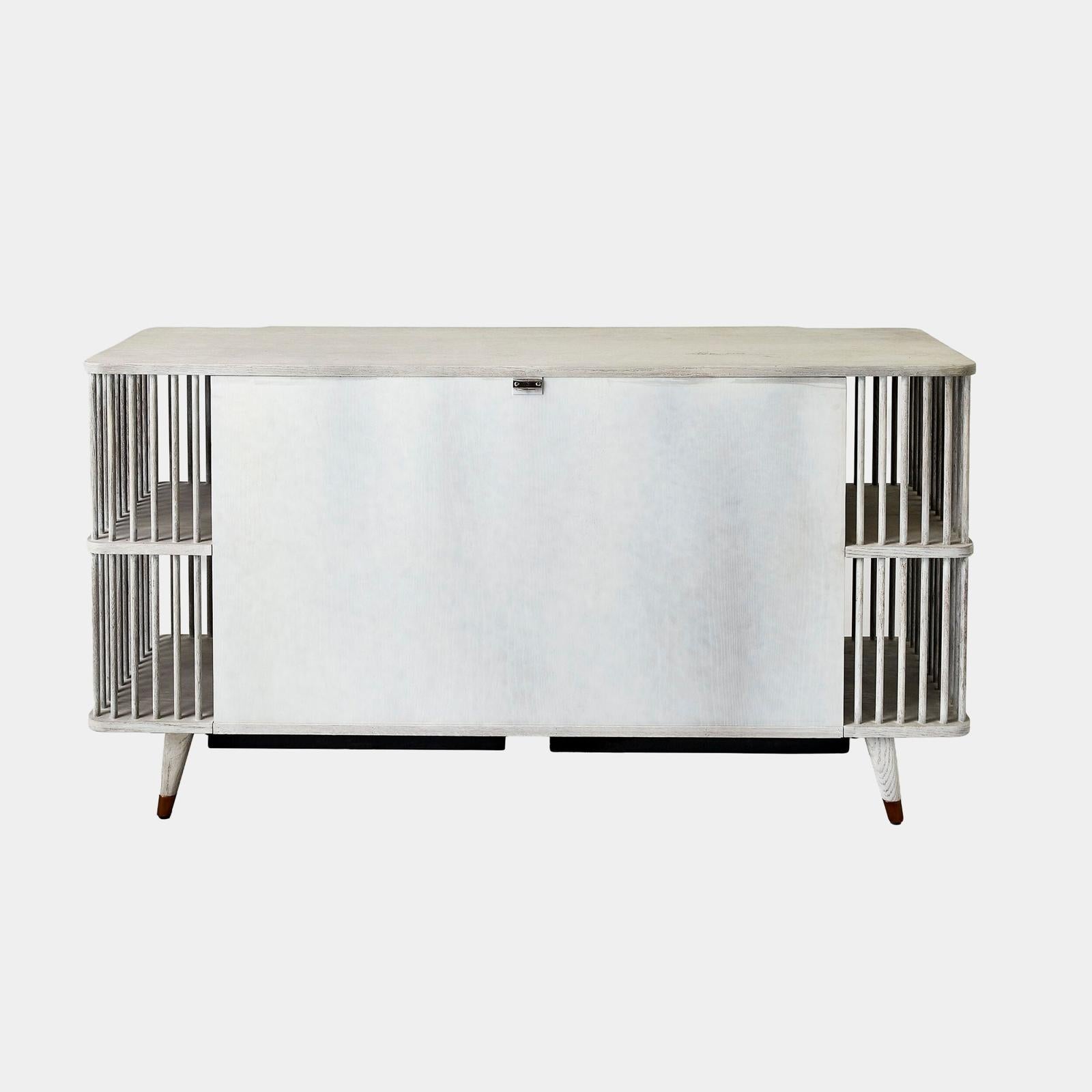 Global Views Arbor Whitewashed Finish Media Cabinet Clearance