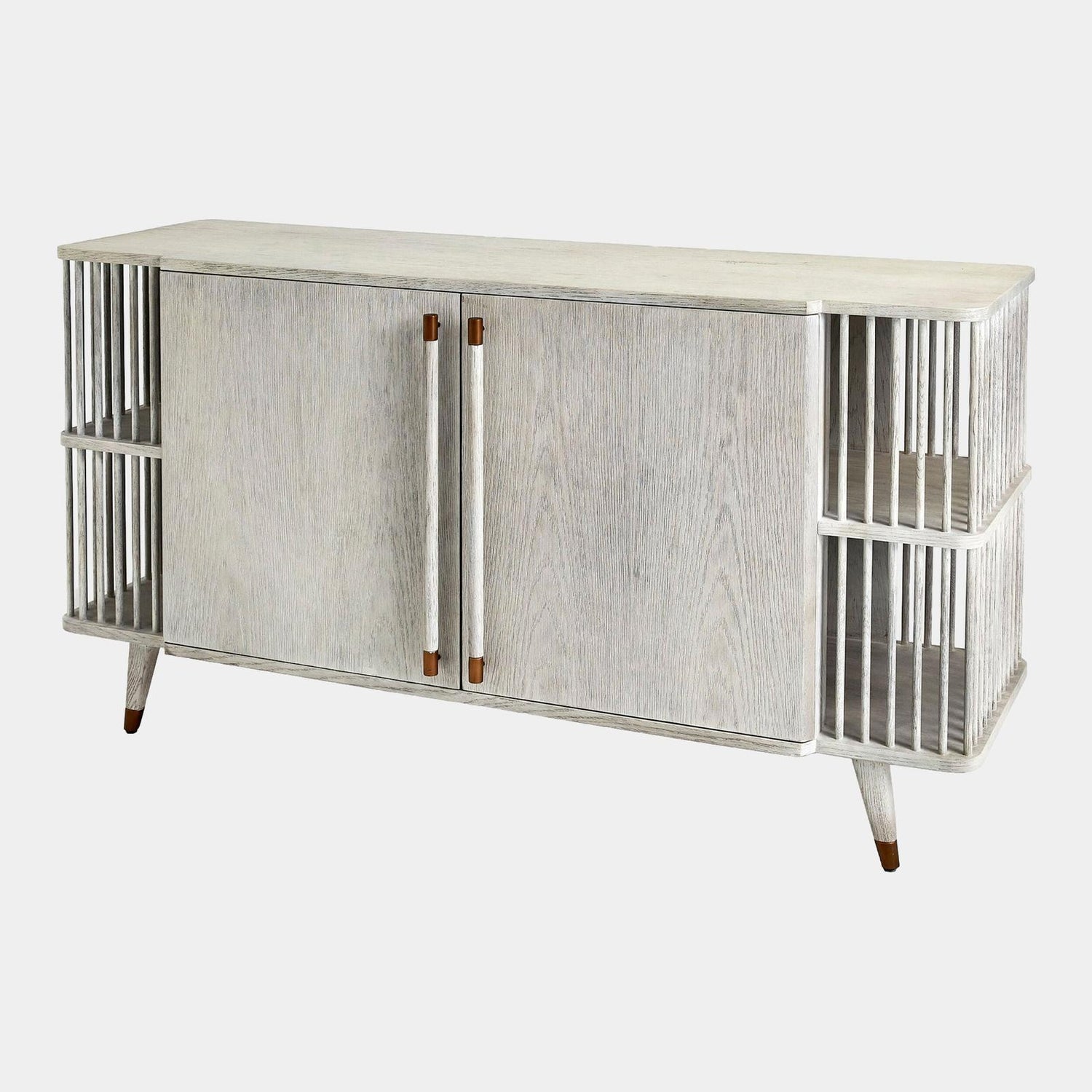 Global Views Arbor Whitewashed Finish Media Cabinet Clearance