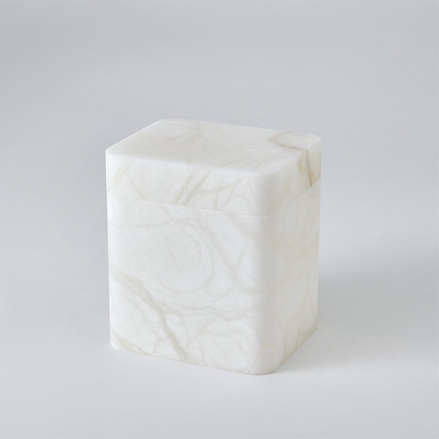 Global Views White Raggio Alabaster Box
