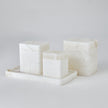 Global Views White Raggio Alabaster Box