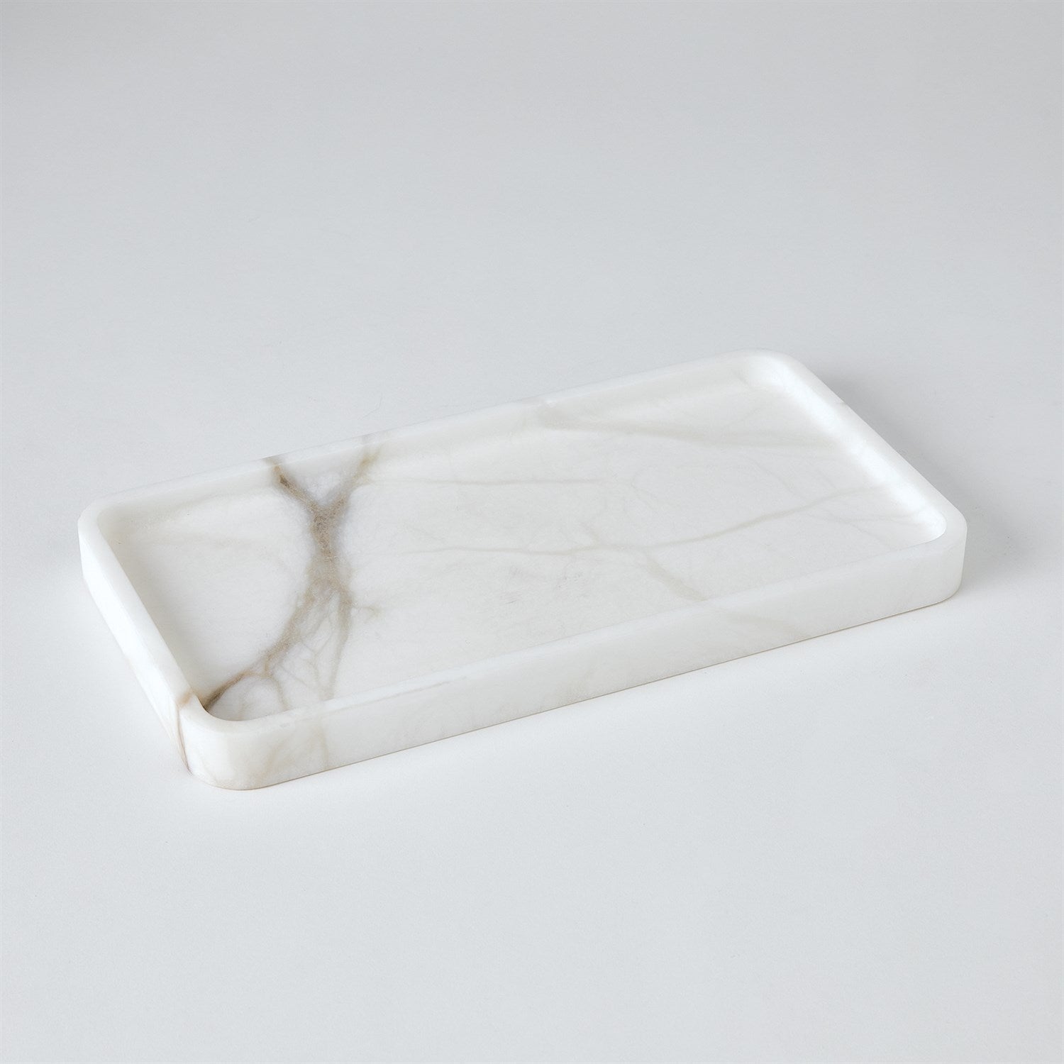 Global Views White Raggio Alabaster Box