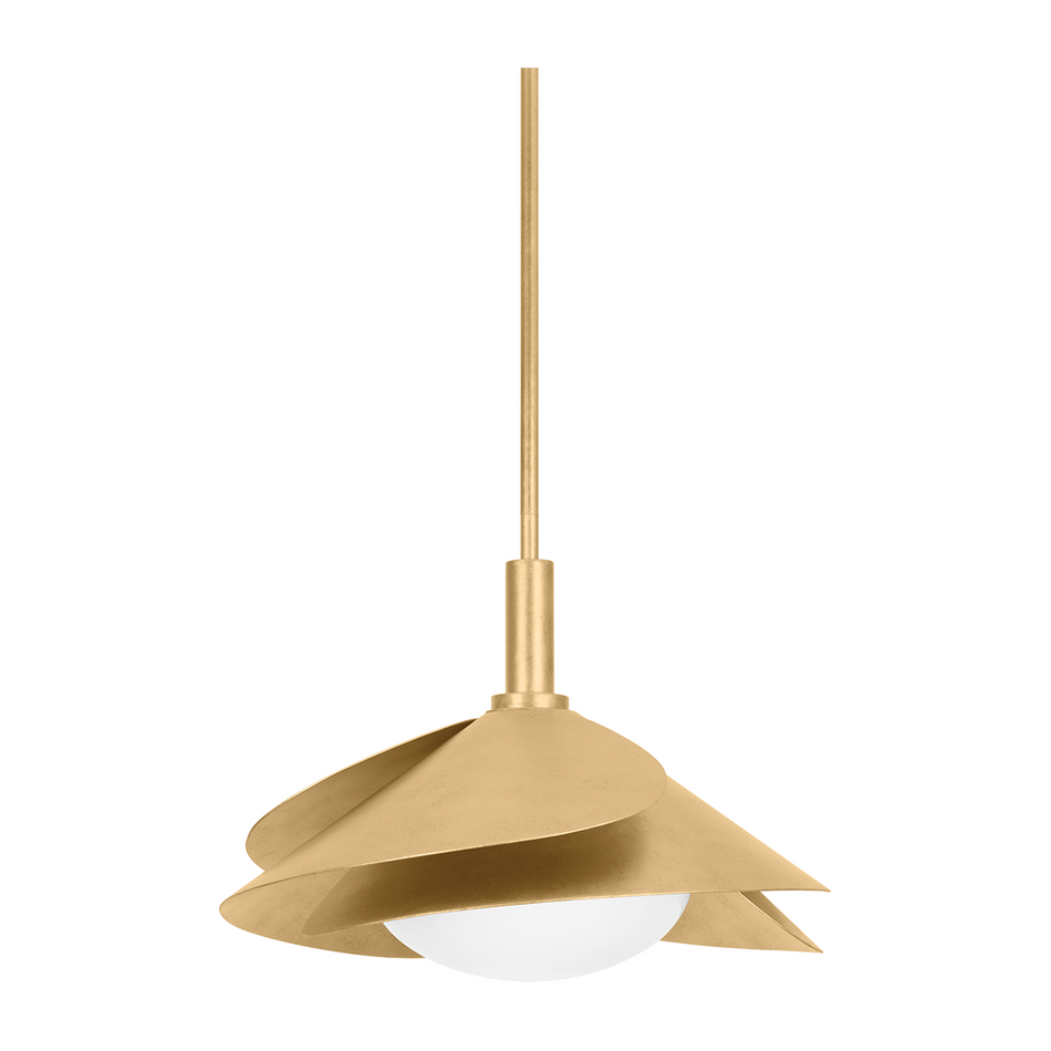 Hudson Valley Lighting Brookhaven 1 Light 15.25 inch Vintage Gold Leaf Pendant Ceiling Light