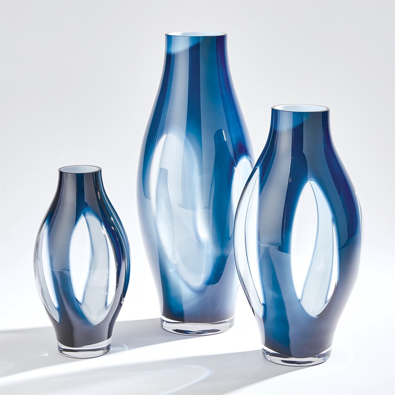 Global Views Night Blue Fly Through Vase