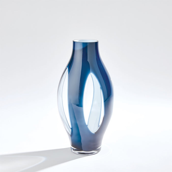 Global Views Fly Through Vase - Night Blue