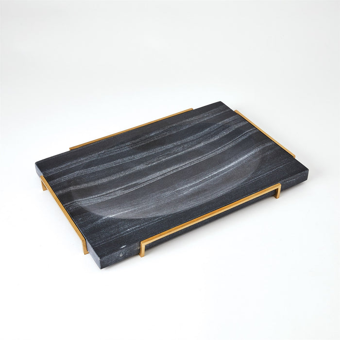 Global Views Overture Tray - Black Marble