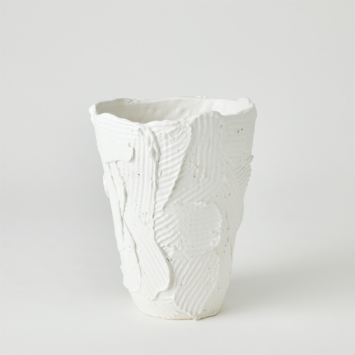 Global Views Matte White Chip Bowl & Vases
