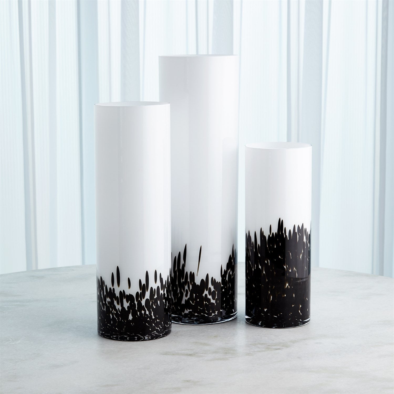 Global Views Black White Confetti Vase
