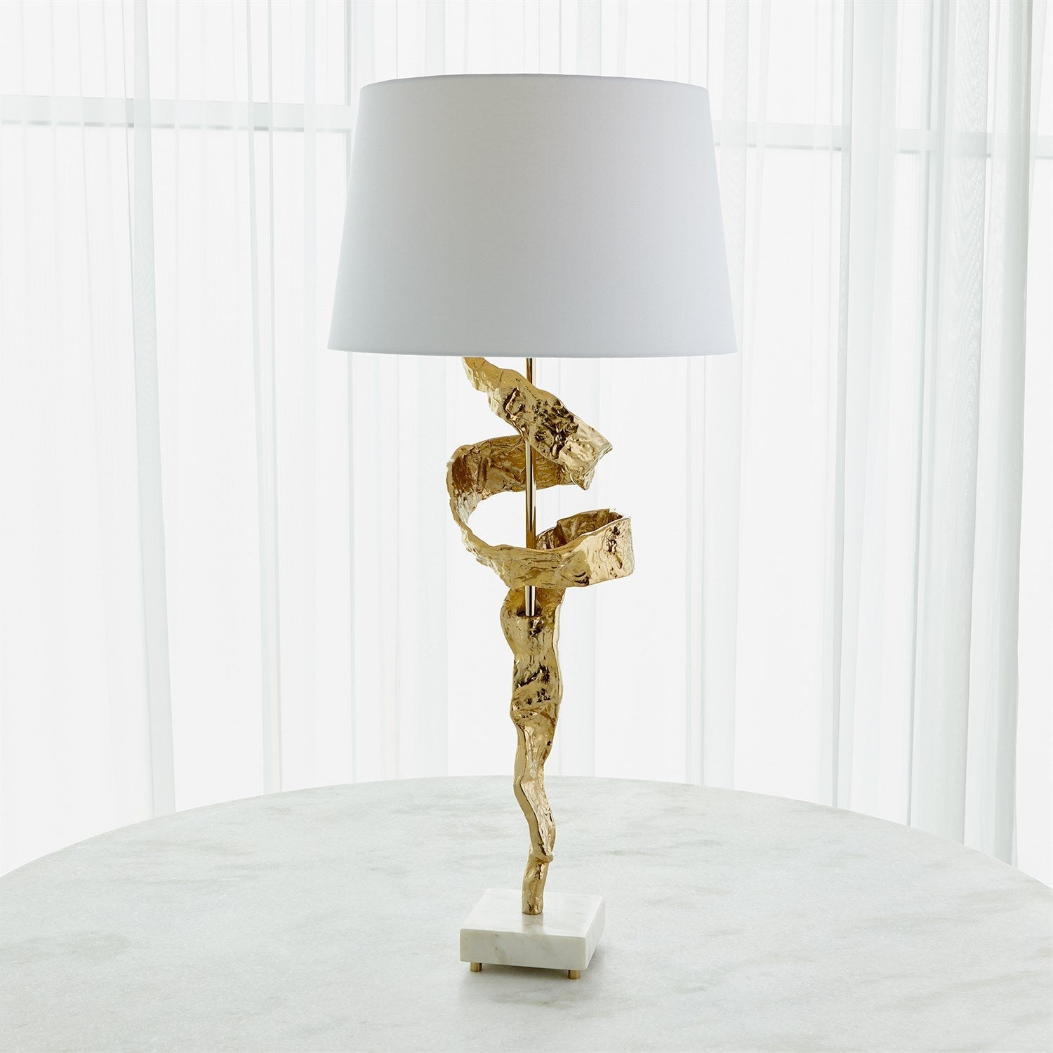 Global Views Brass Twist Lamp