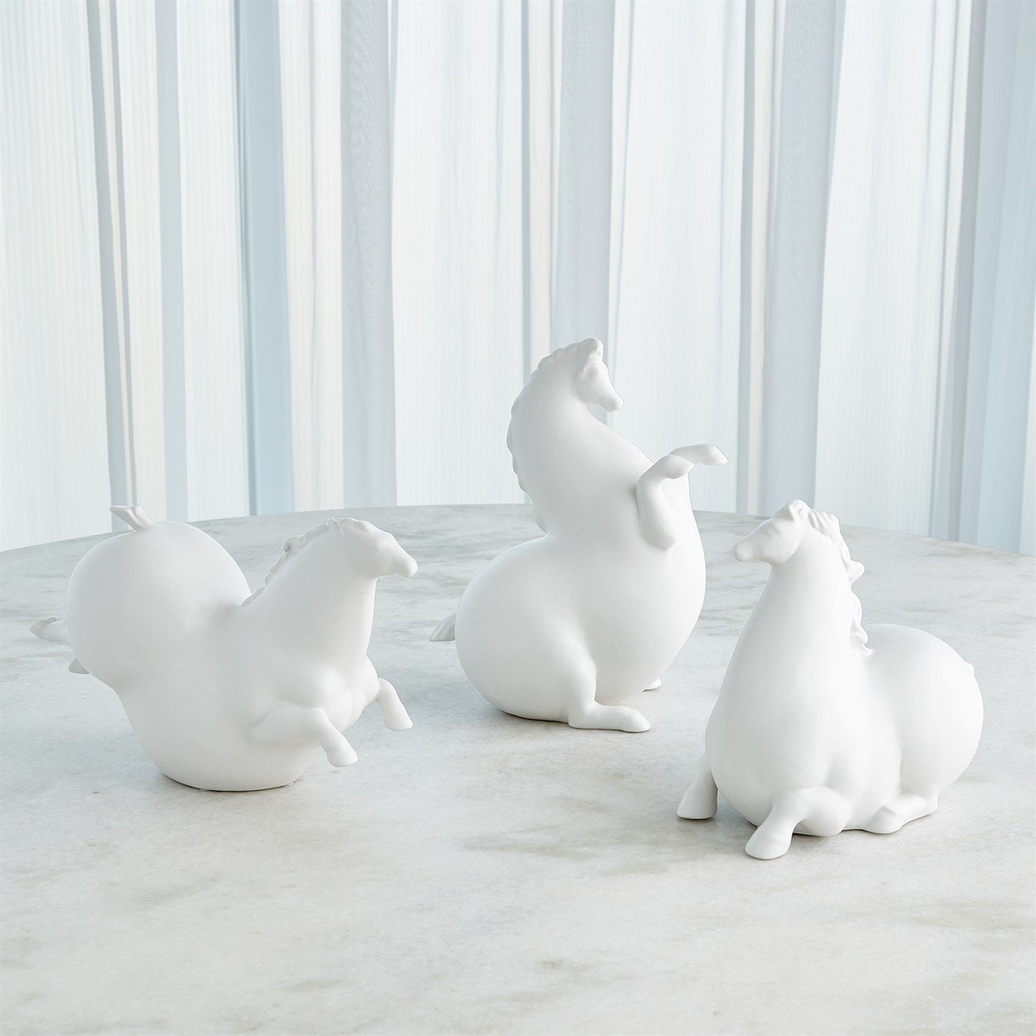 Global Views Matte White Libertino Horse