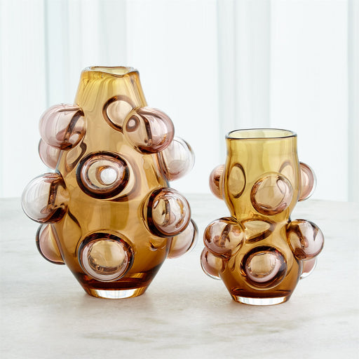 Global Views Bubbled Vase - Amber Blush