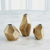 Global Views Antique Brass Geo Vases
