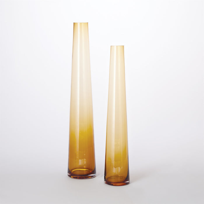 Global Views Glass Tower Vase - Amber