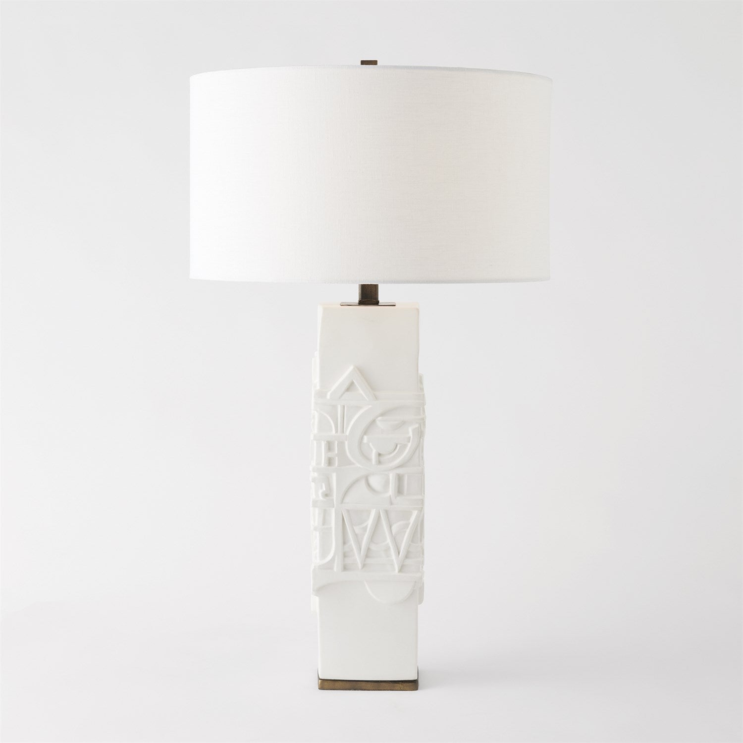 Global Views Matte White Totem Lamp DSC