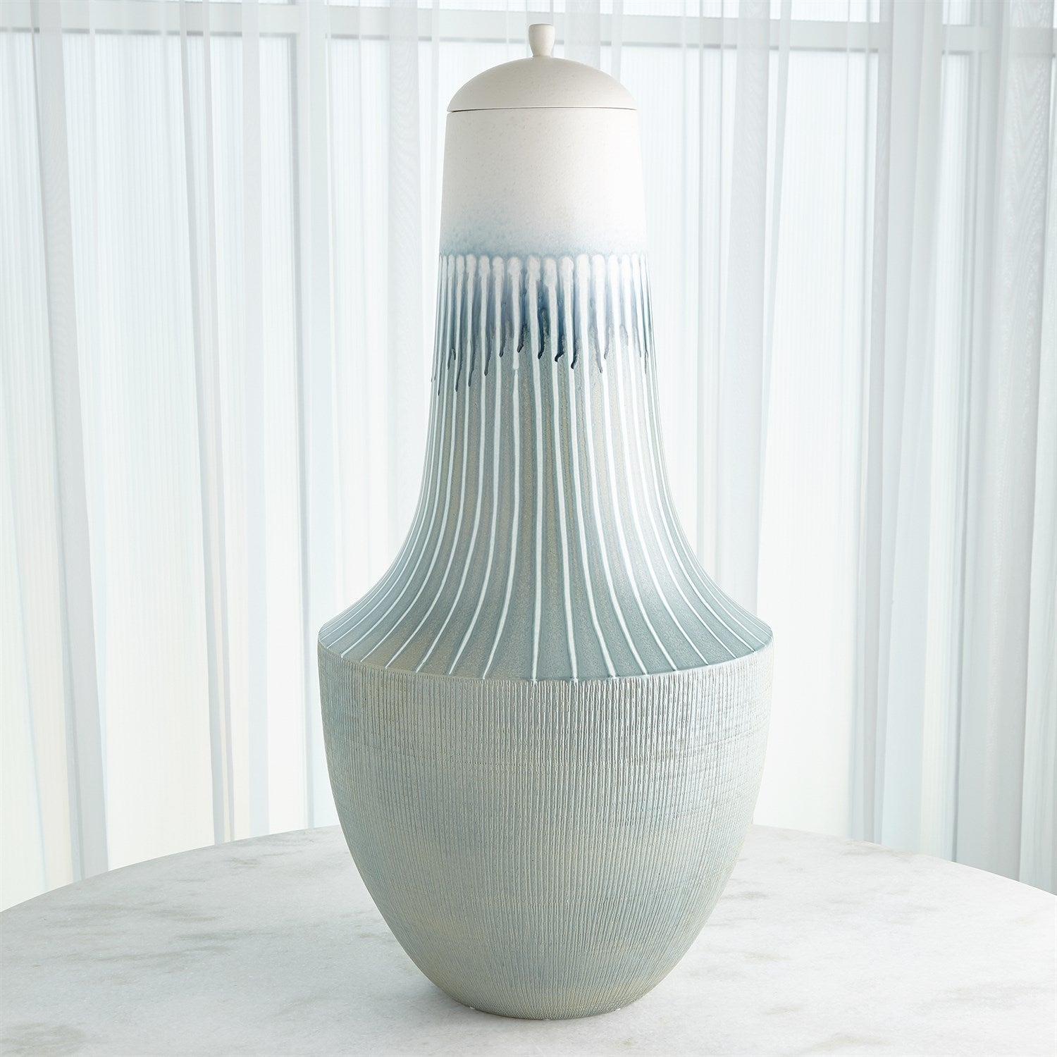 Global Views Lambs Ear Striped Flair Vase & Bowl