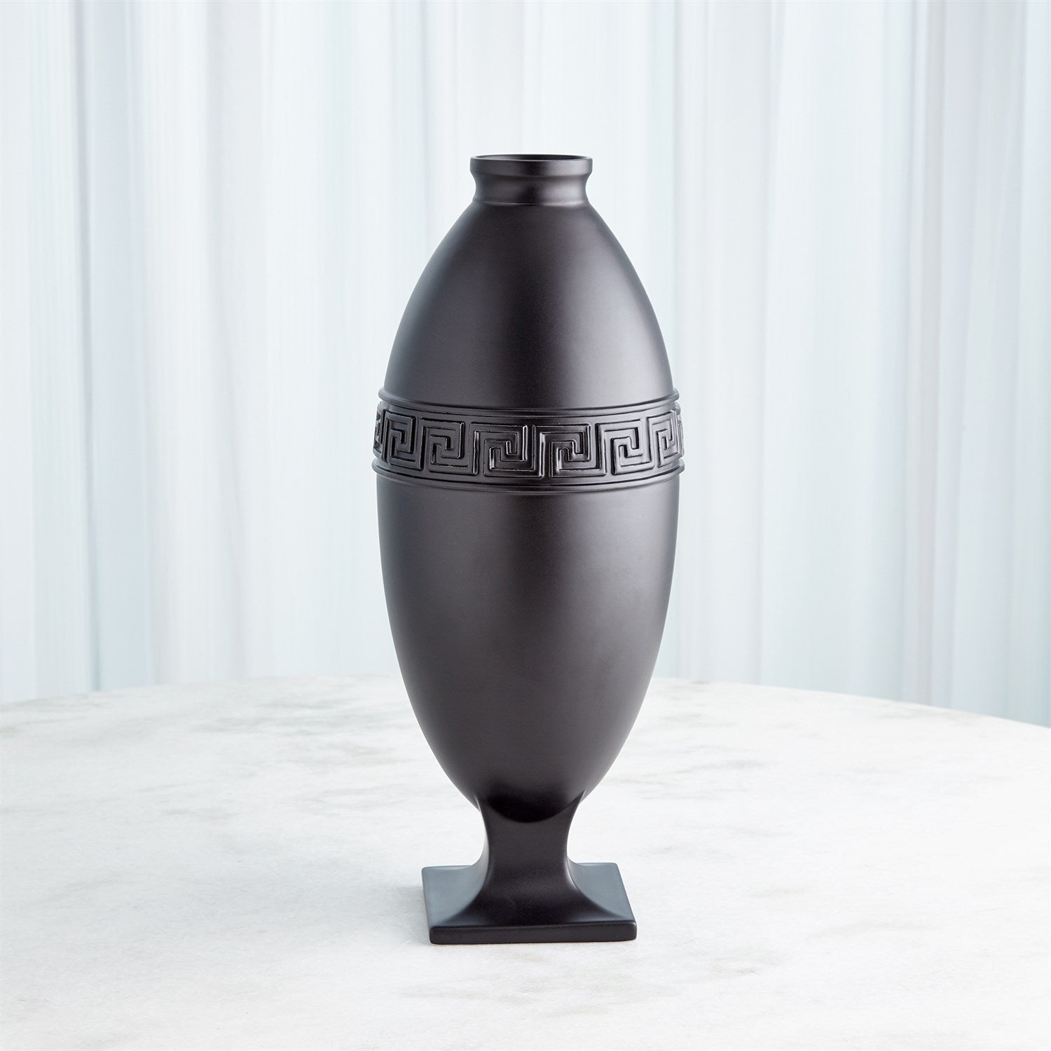 Global Views Black Greek Key Vase & Bowl Clearance