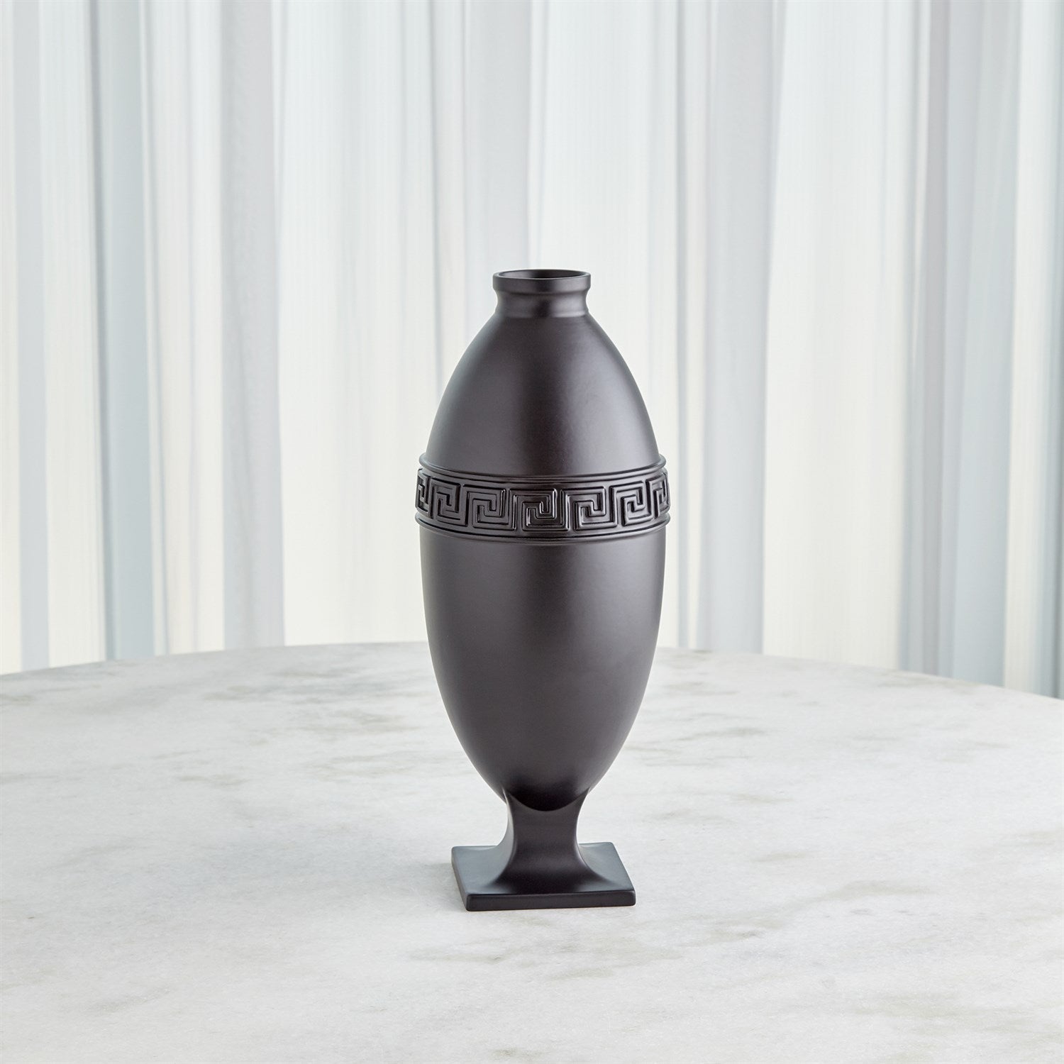 Global Views Black Greek Key Vase & Bowl Clearance