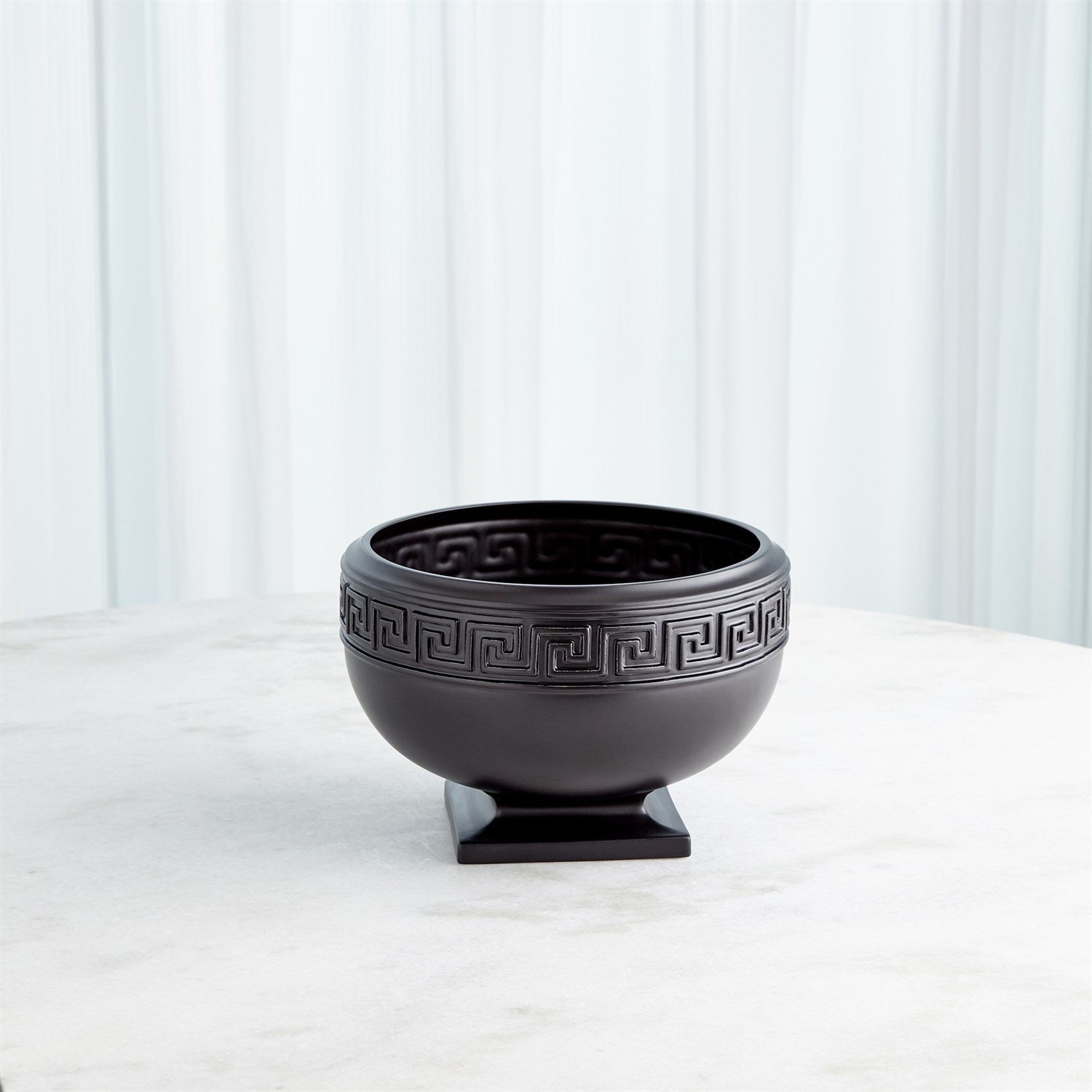 Global Views Black Greek Key Vase & Bowl Clearance