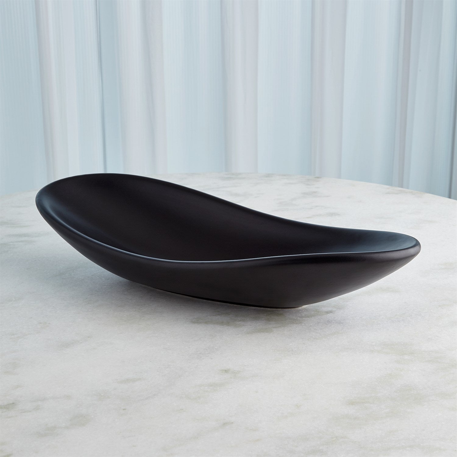 Global Views Matte Black Oblong Platter Bowl