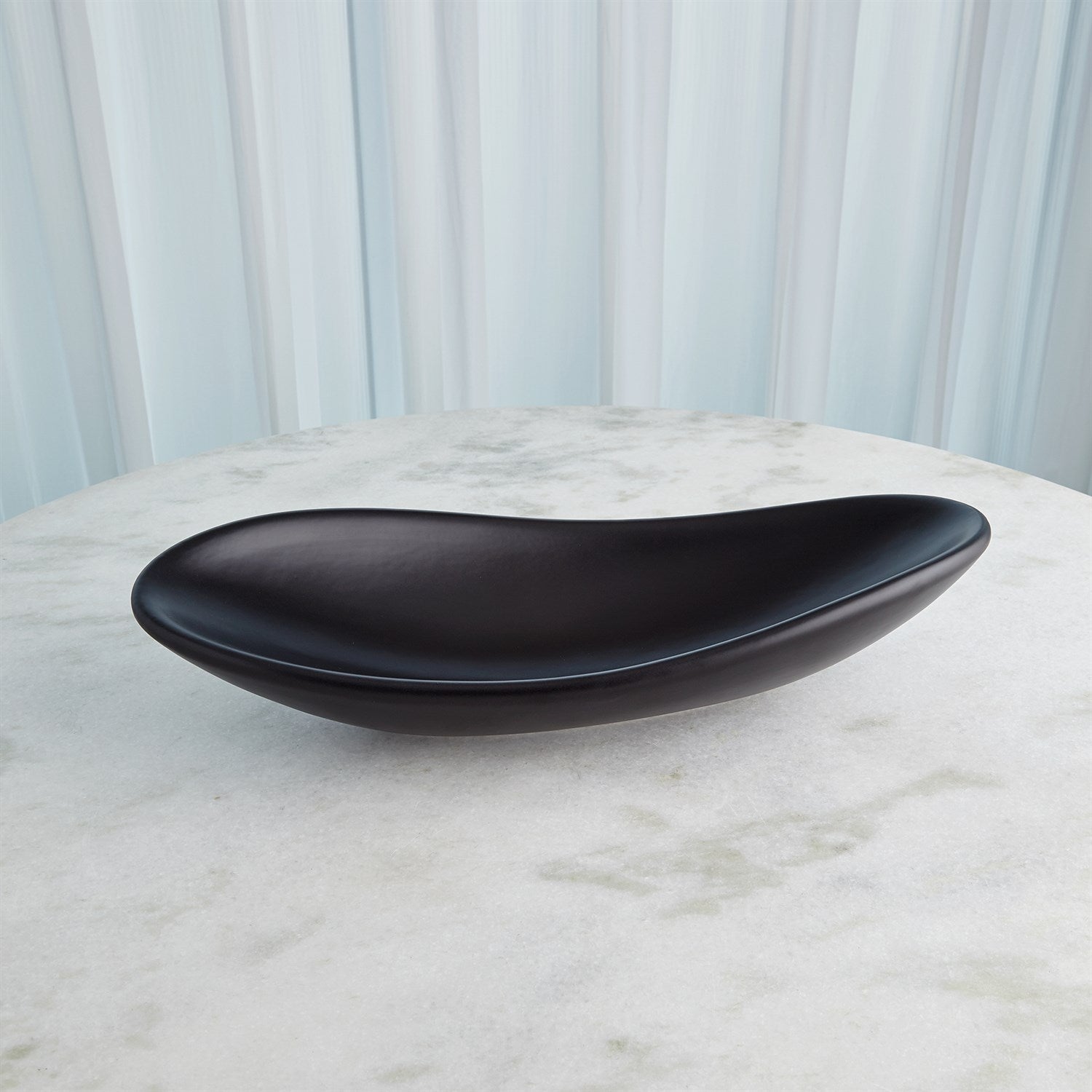 Global Views Matte Black Oblong Platter Bowl
