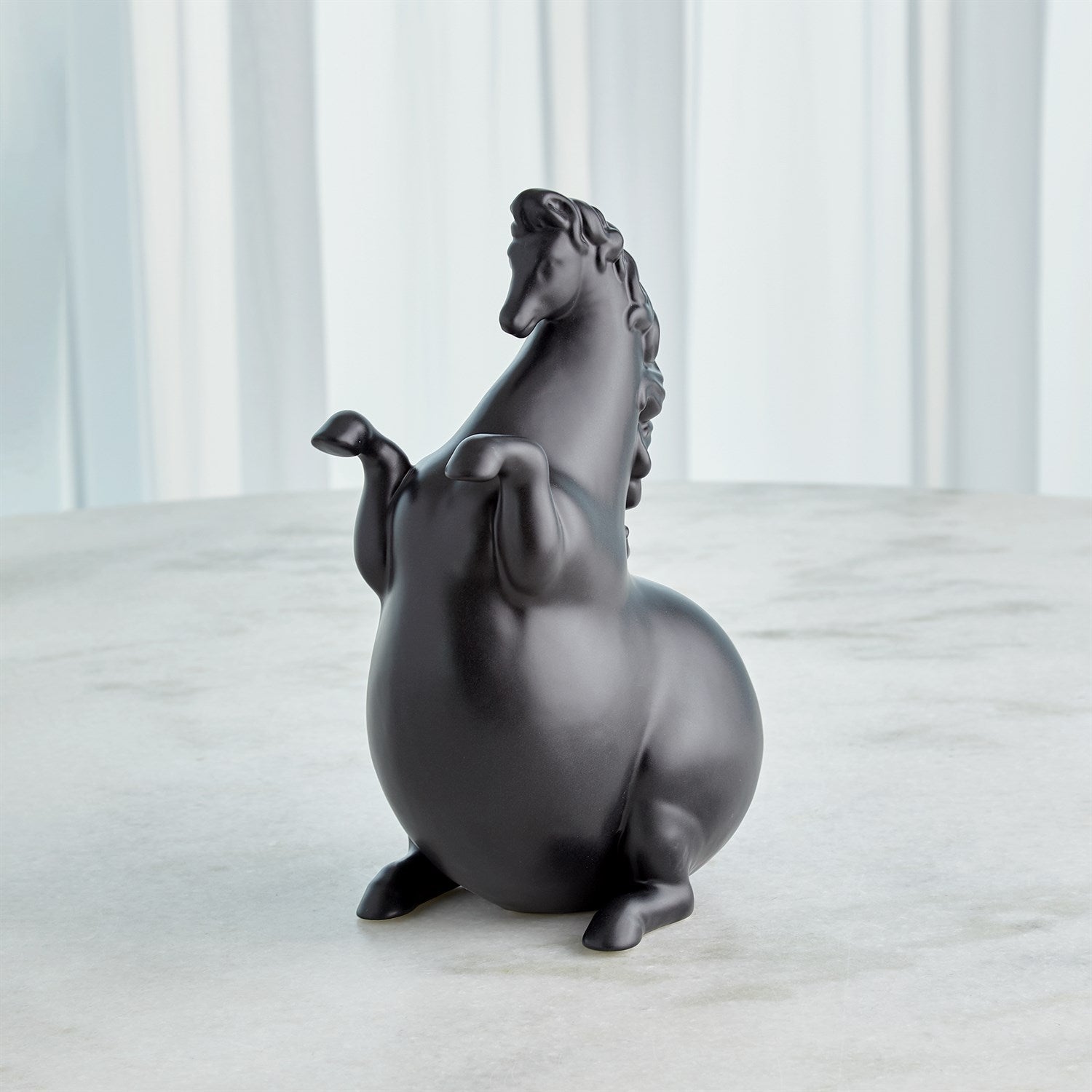 Global Views Matte Black Andalusian Horse