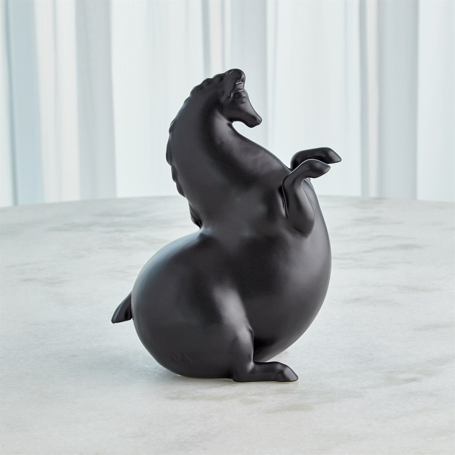 Global Views Matte Black Andalusian Horse