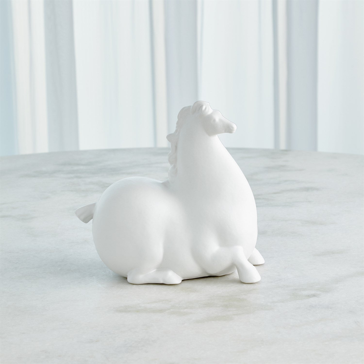 Global Views Matte White Libertino Horse