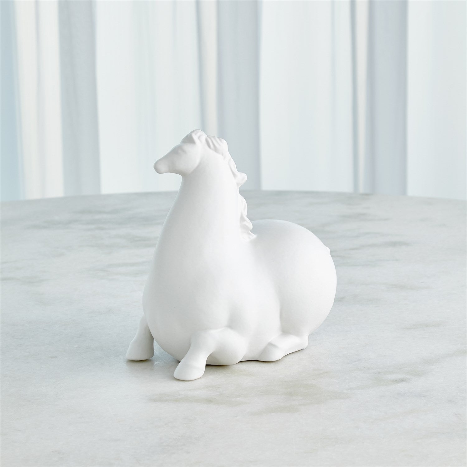 Global Views Matte White Libertino Horse