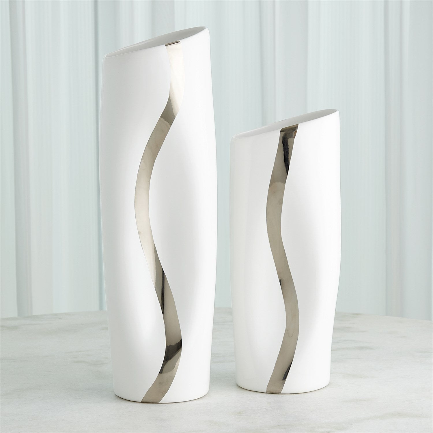 Global Views Platinum Loose Stripe Vase