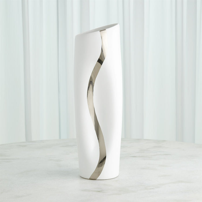 Global Views Loose Stripe Vase - Platinum