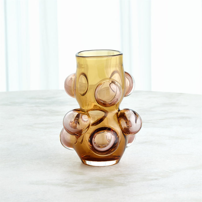 Global Views Bubbled Vase - Amber Blush