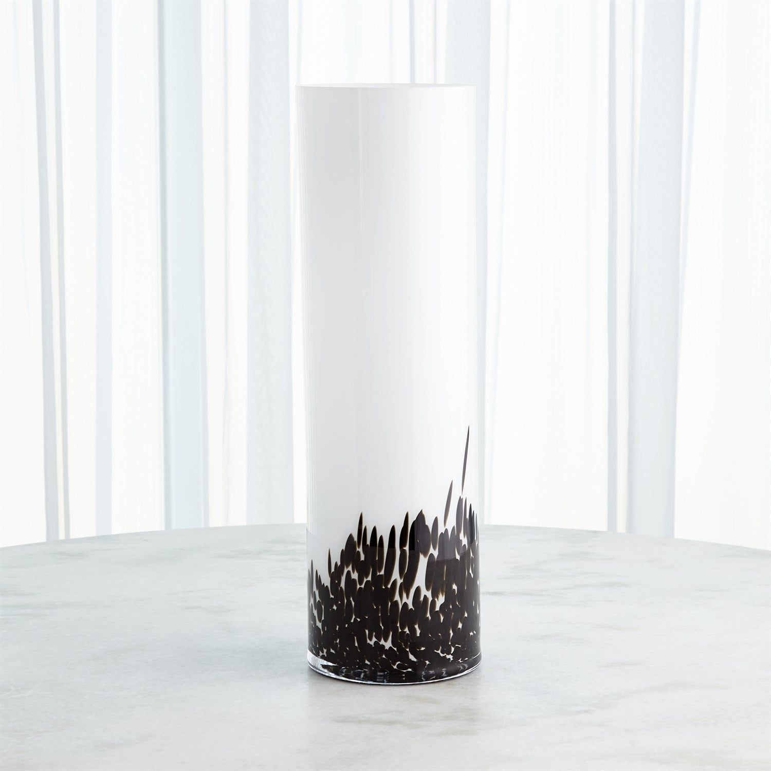 Global Views Black White Confetti Vase