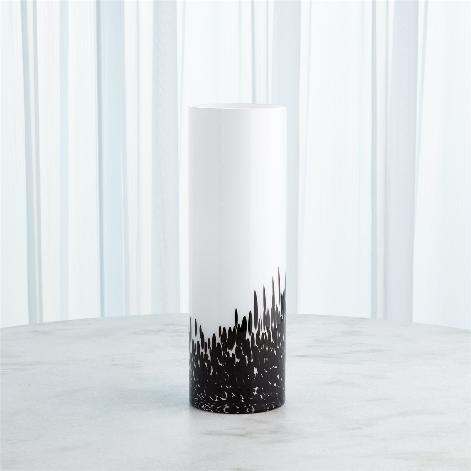 Global Views Black White Confetti Vase