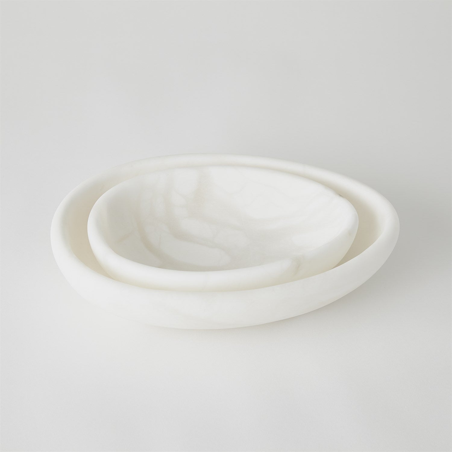 Global Views White Oblique Alabaster Bowl