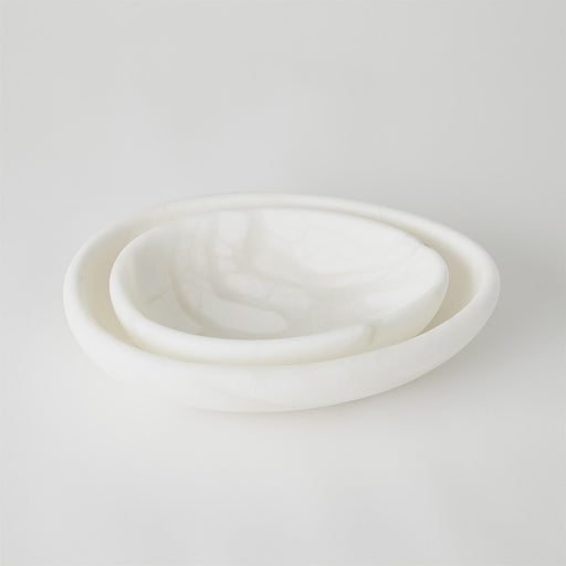 Global Views Oblique Alabaster Bowl - White