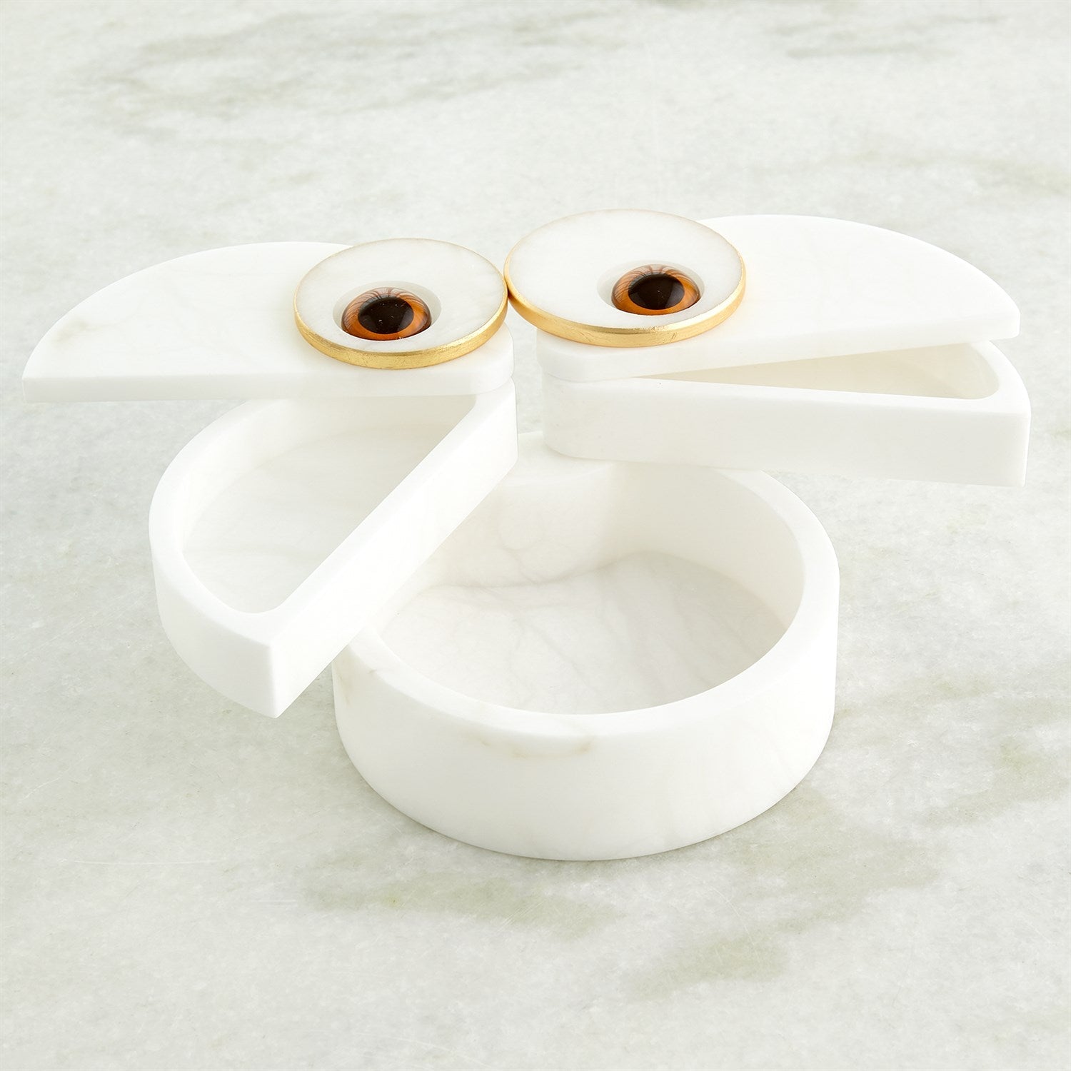 Global Views Alabaster Owl Box