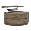 Magnussen Home Baisden Tobacco Lift Top Round Cocktail Table With Casters