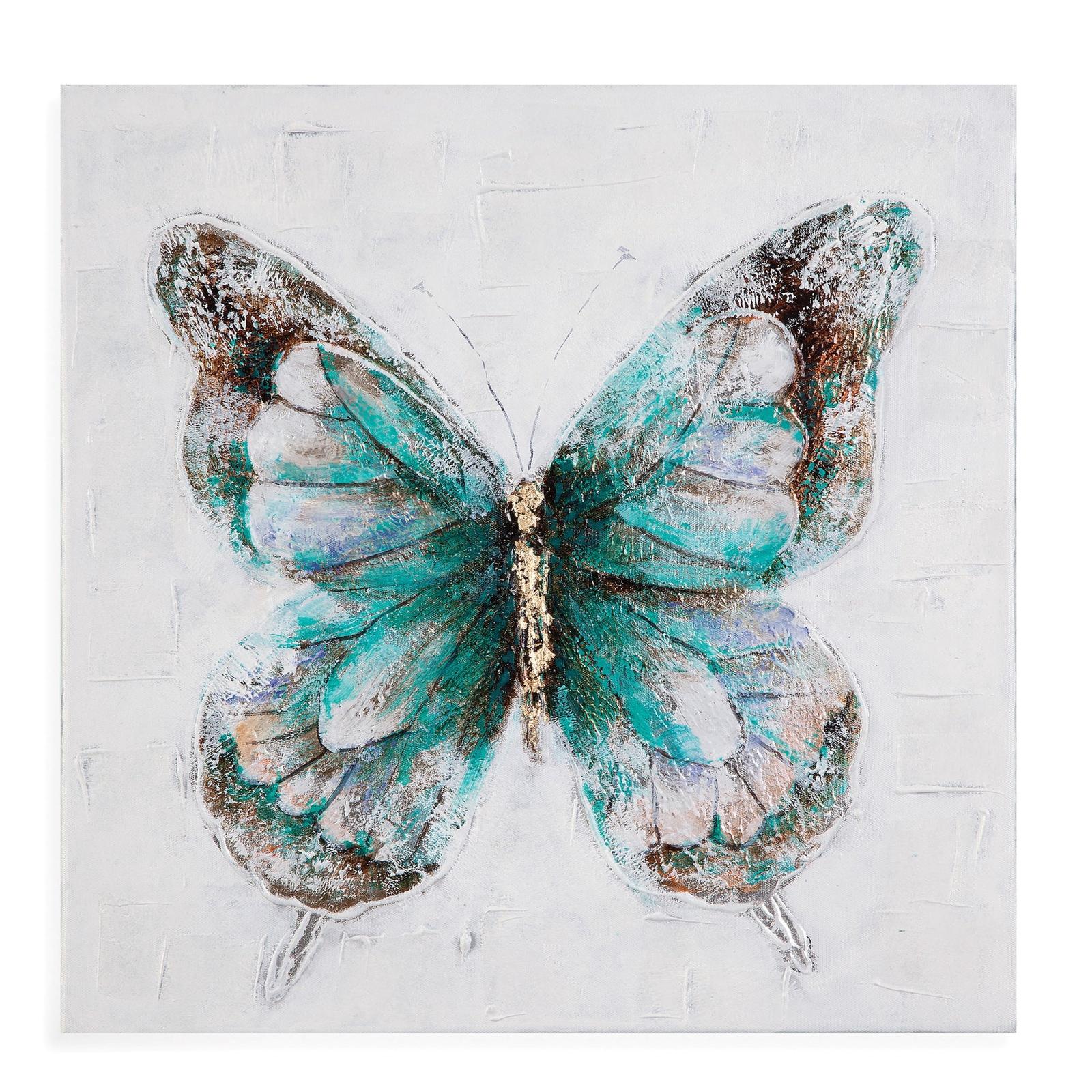 BMC Metallic Butterflies Framed Canvas - Set of 4