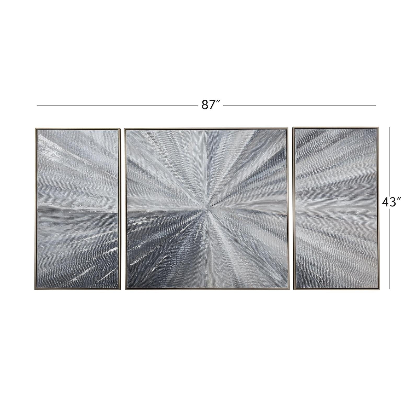 Bassett Mirror Cambric Framed Canvas - Set of 3