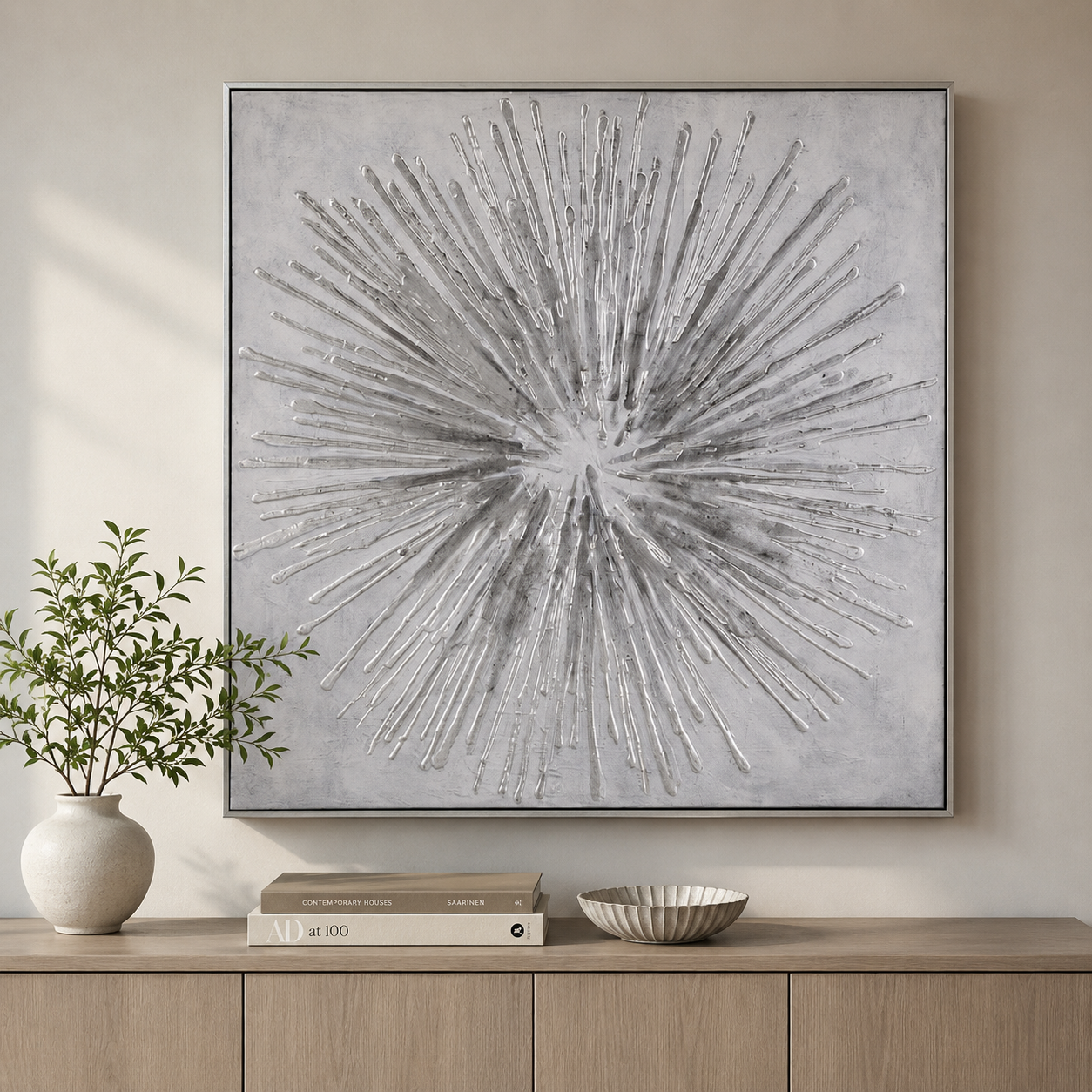 Bassett Mirror Energy Burst Framed Canvas