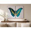 Bassett Mirror Butterfly Wings Framed Canvas - Set of 2