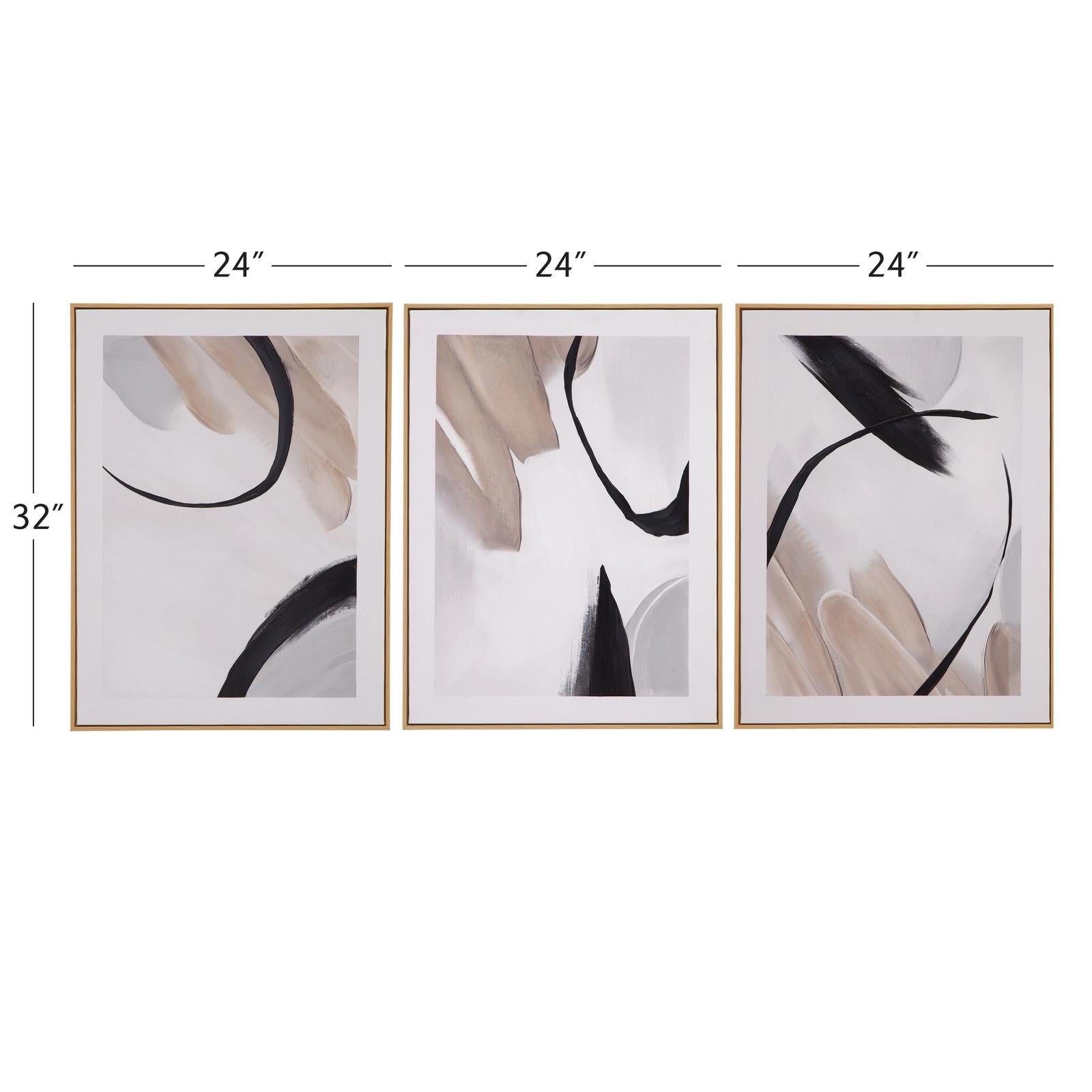 Bassett Mirror Eartha Framed Canvas - Set of 3