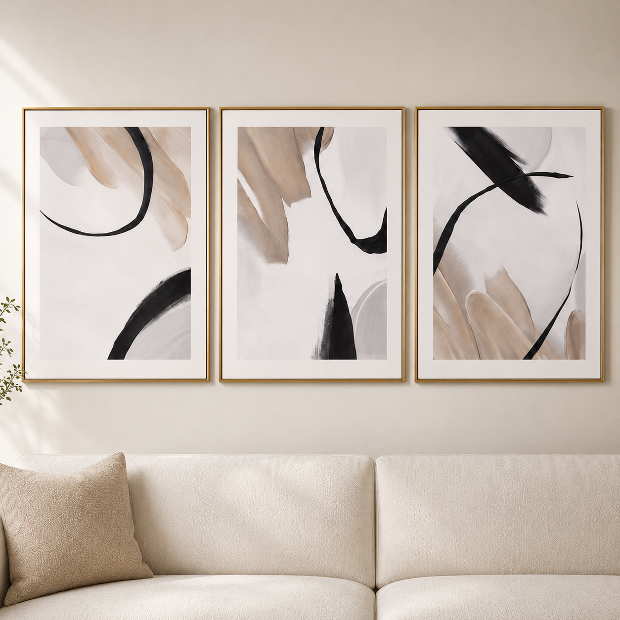 Bassett Mirror Eartha Framed Canvas - Set of 3