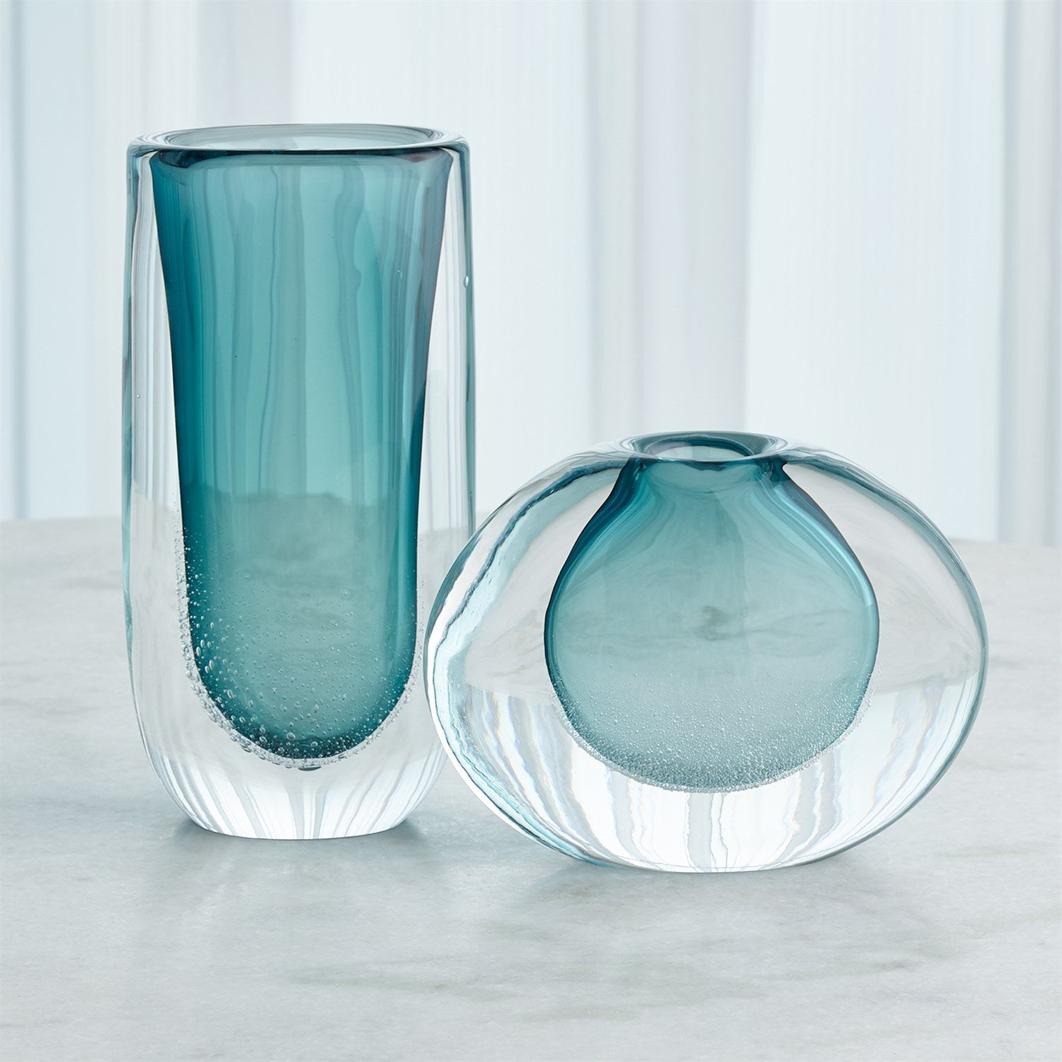 Global Views Azure Micro Bubble Vase