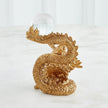 Global Views Gold Leaf Dragon Holding Sphere