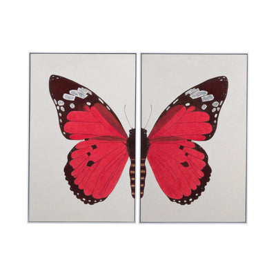 Bassett Mirror Butterfly Wings Framed Canvas - Set of 2