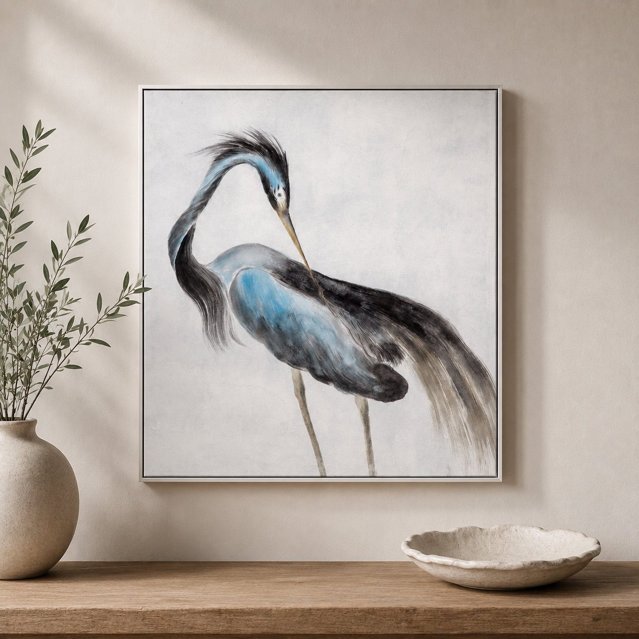 BMC Louisiana Heron Framed Canvas