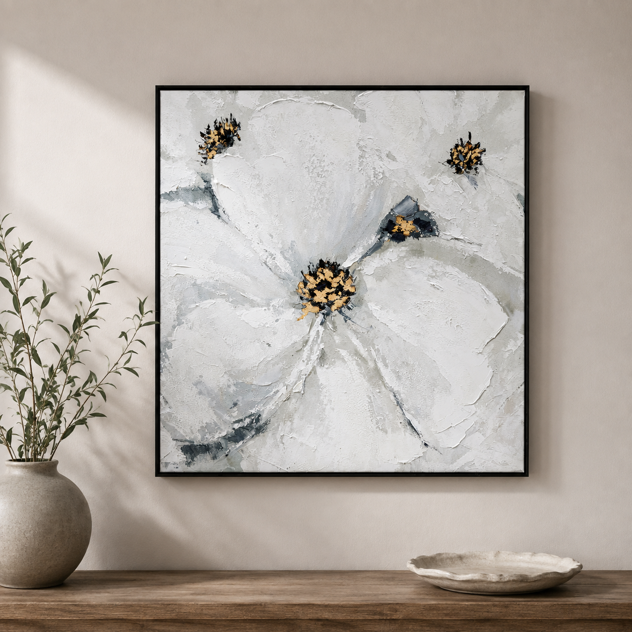 Bassett Mirror Dogwood Framed Canvas