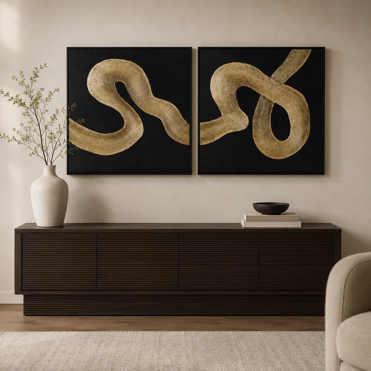 Bassett Mirror Connected Framed Canvas - Set of 2