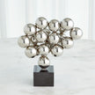 Global Views Nickel Black Granite Sphere Sculpture